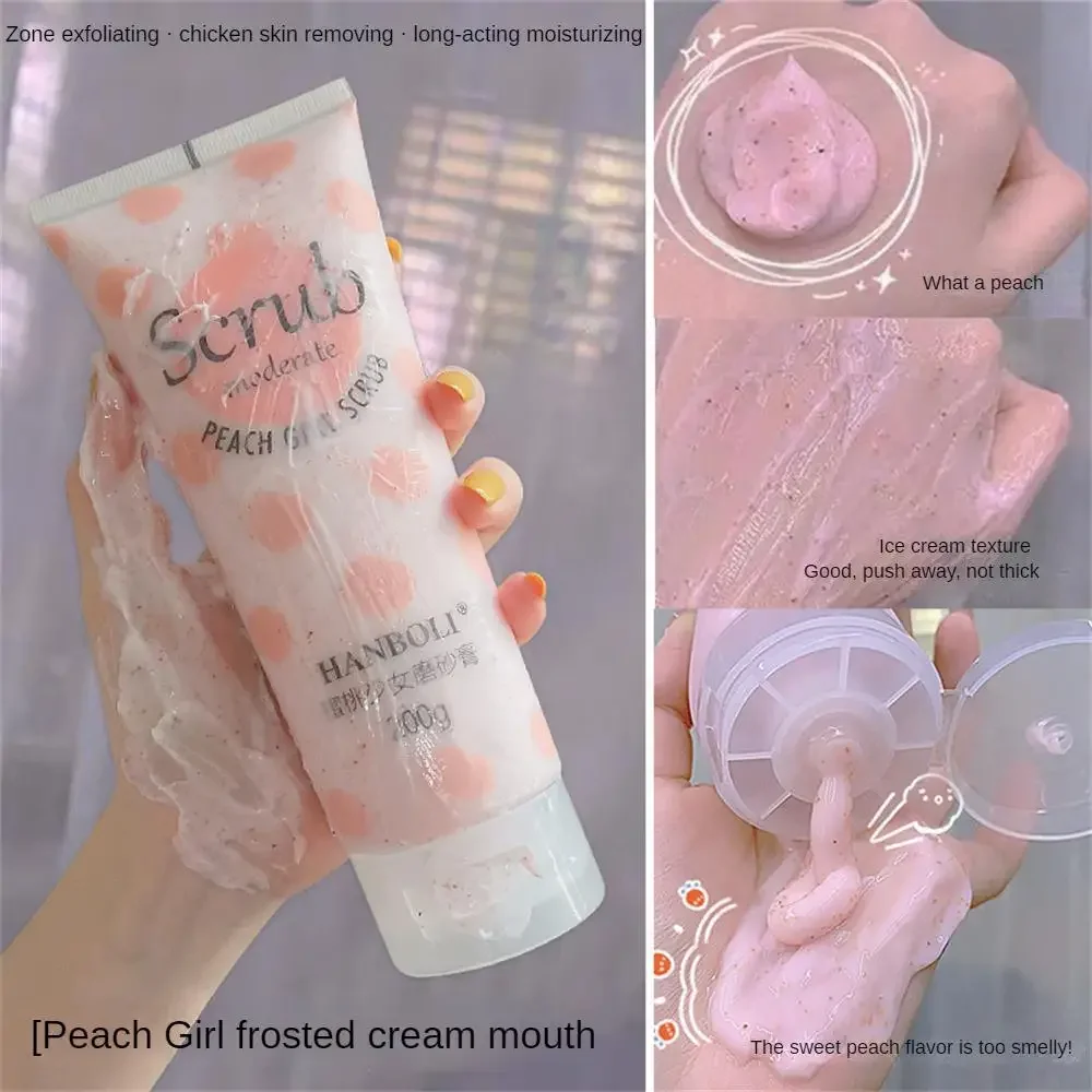 Soft Peach Body Scrub Deep Cleaning Handmade Feminine Intimate Whitening Pink Wash Face Body Skin Cleaning Body Scrub Care