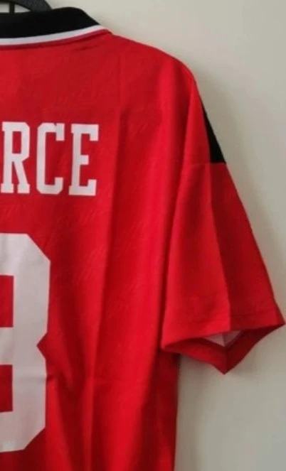 Vintage Red Football Schnelltrocknendes T-Shirt Nr. 3-Sport-T-Shirt Stuart Iron-Blooded Defender Top im gleichen Stil für die Fans-Kollektion