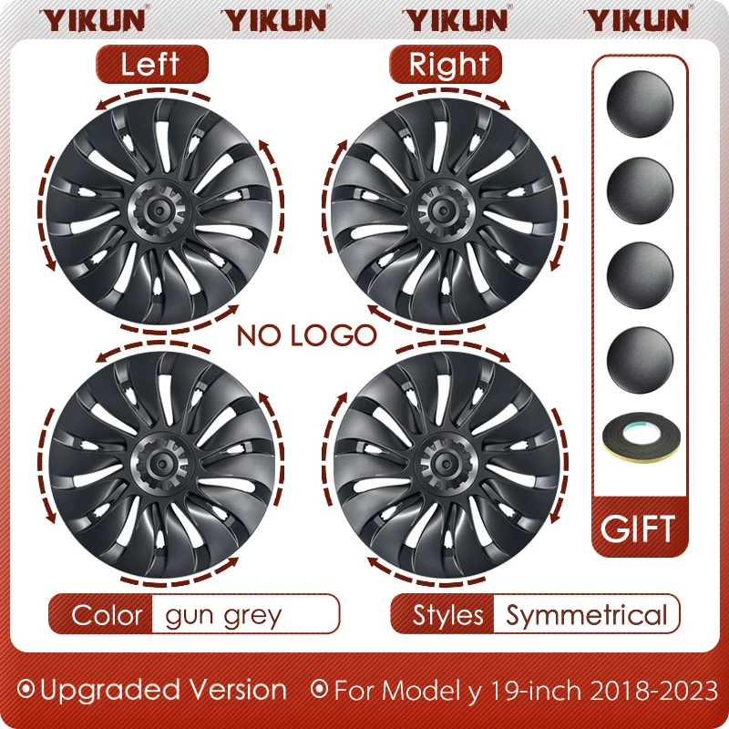 4 Stuks Wieldop Prestaties Auto Replacemen Naafdop Volledige Velg Cover Accessoires Voor Tesla Model Y 19 Inch Wieldoppen 2018-2024