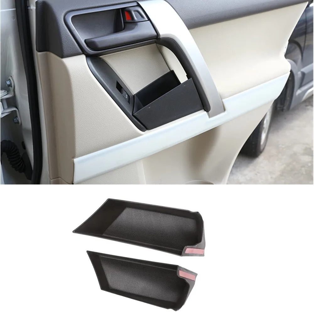 Car Front Inner Door Armrest Storage Box Organizer Container Holder Tray For Toyota Land Cruiser Prado FJ150 150 2018-2019