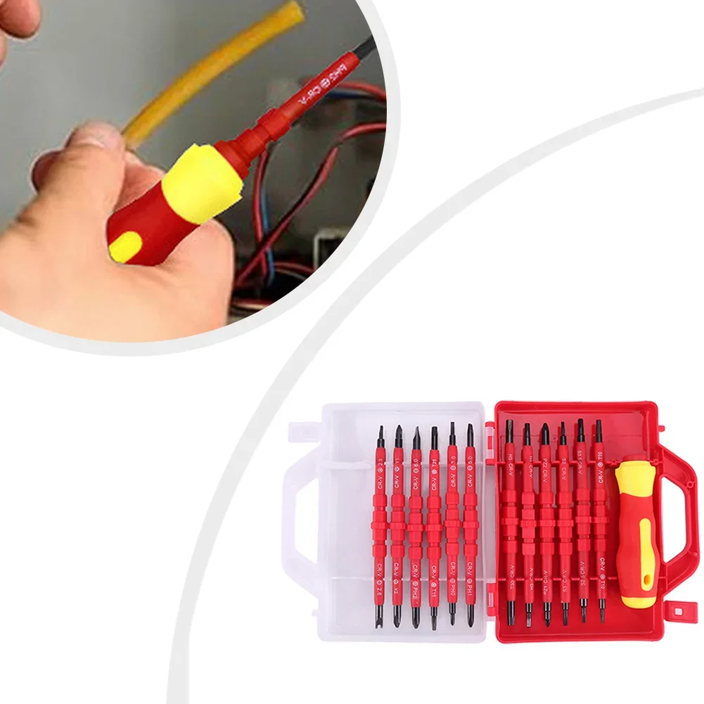 

Insulated Electrician Screwdriver Set 24in1 Magnetic Multifunctional For Repair High Pressure Resistant With Insulated Handle