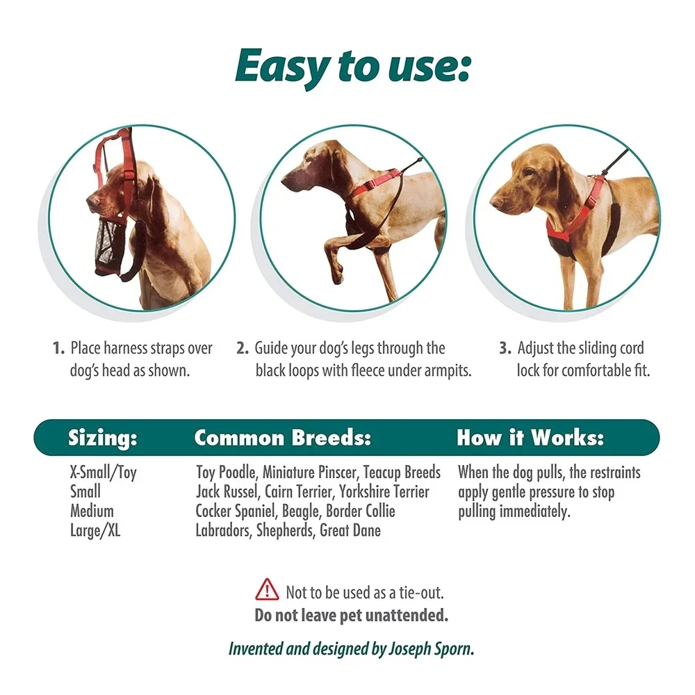 حزام كلب غير قابل للسحب مع كيس تخزين، شبكة عاكسة قابلة للتعديل وخفيفة الوزن، سهلة الخطوة في نظام مرن مريح للكلاب