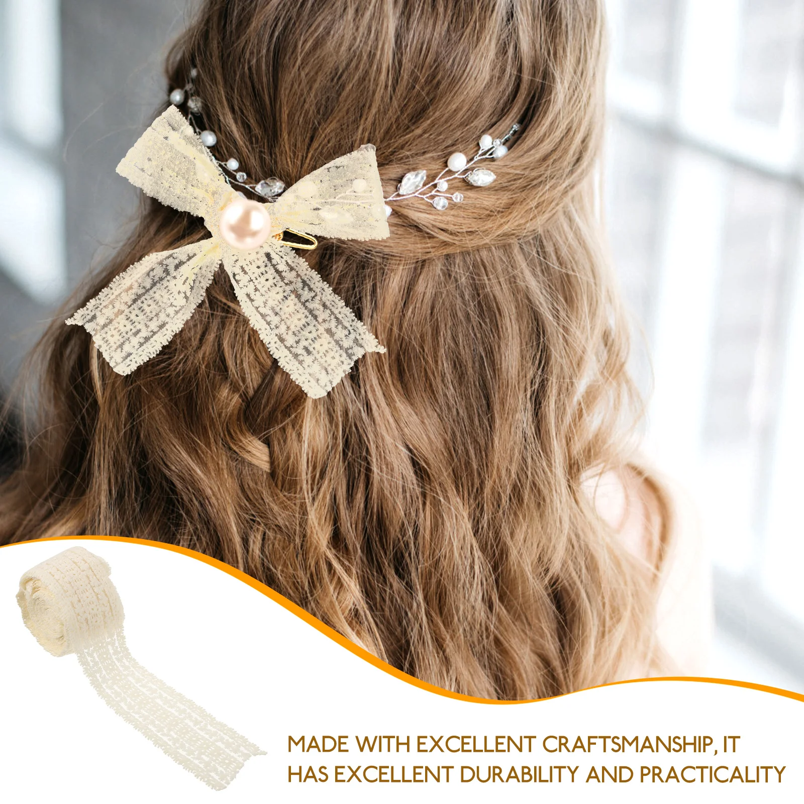 

Embroidery Lace Trim Ribbon for Sewing Clothes Crafts DIY Material Decorative Gift Elastic AccessoriesBow