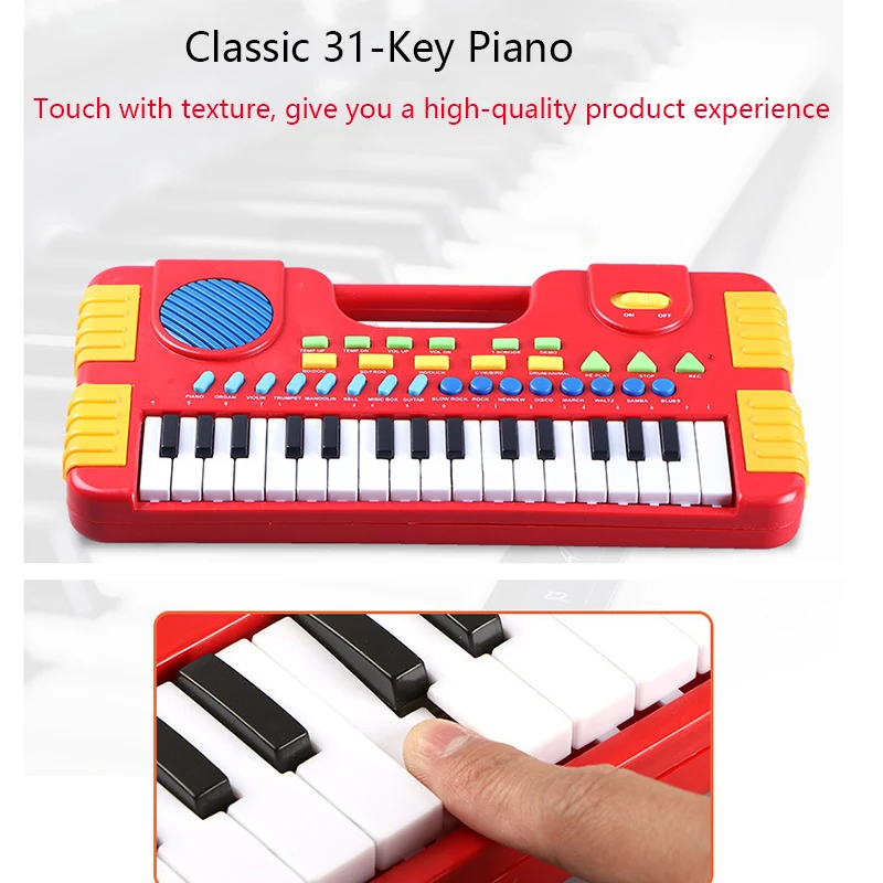 Clavier de piano électronique portable pour enfants, jouets musicaux pour bébés, 31 prédire