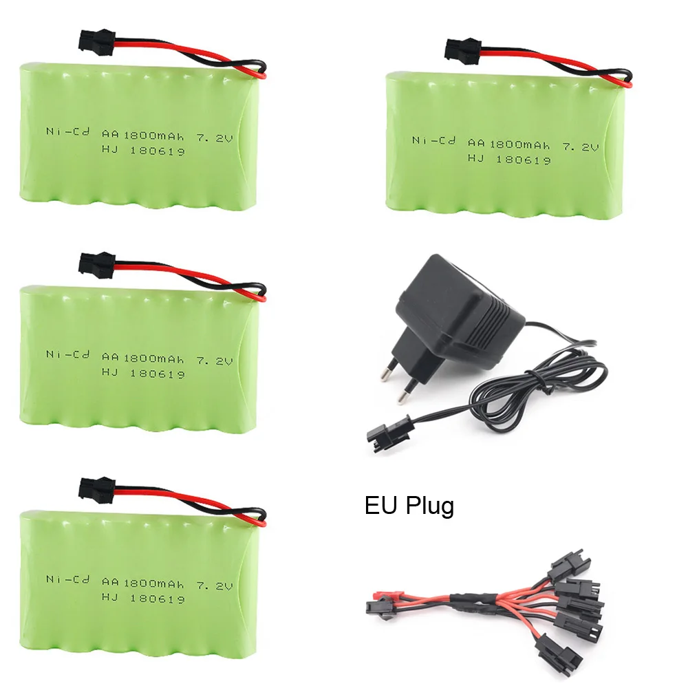 7.2V 1800mah NI-CD Battery with Charger set for RC toy Car Boat GUN TANK Truck Trains RC toy model 7.2v NI-CD Battery toy parts