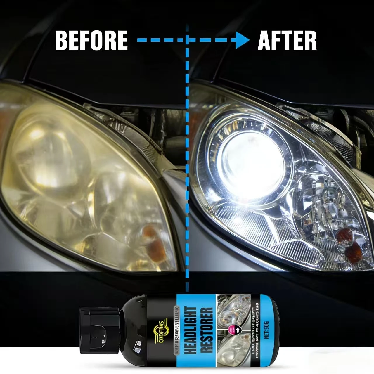 

30G Carbulite Headlight Repair Spray for BMW Toyota – Long-Lasting Luster, Restore Headlight Clarity, Auto Lamp Care Tool