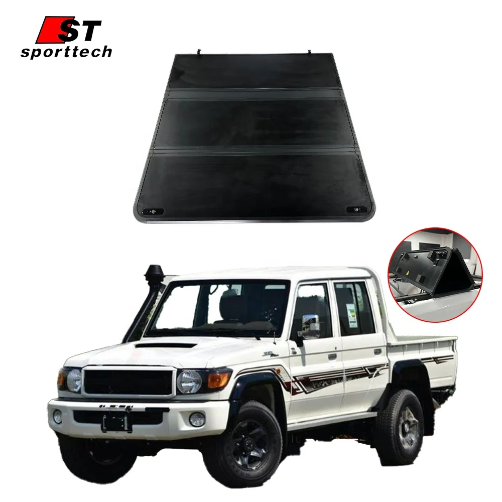 Solid Aluminum Alloy Truck Bed Tri Fold Pickup Three Trifold Folding Tonneau Hard Tri-fold Cover For Toyota Land Cruiser LC79