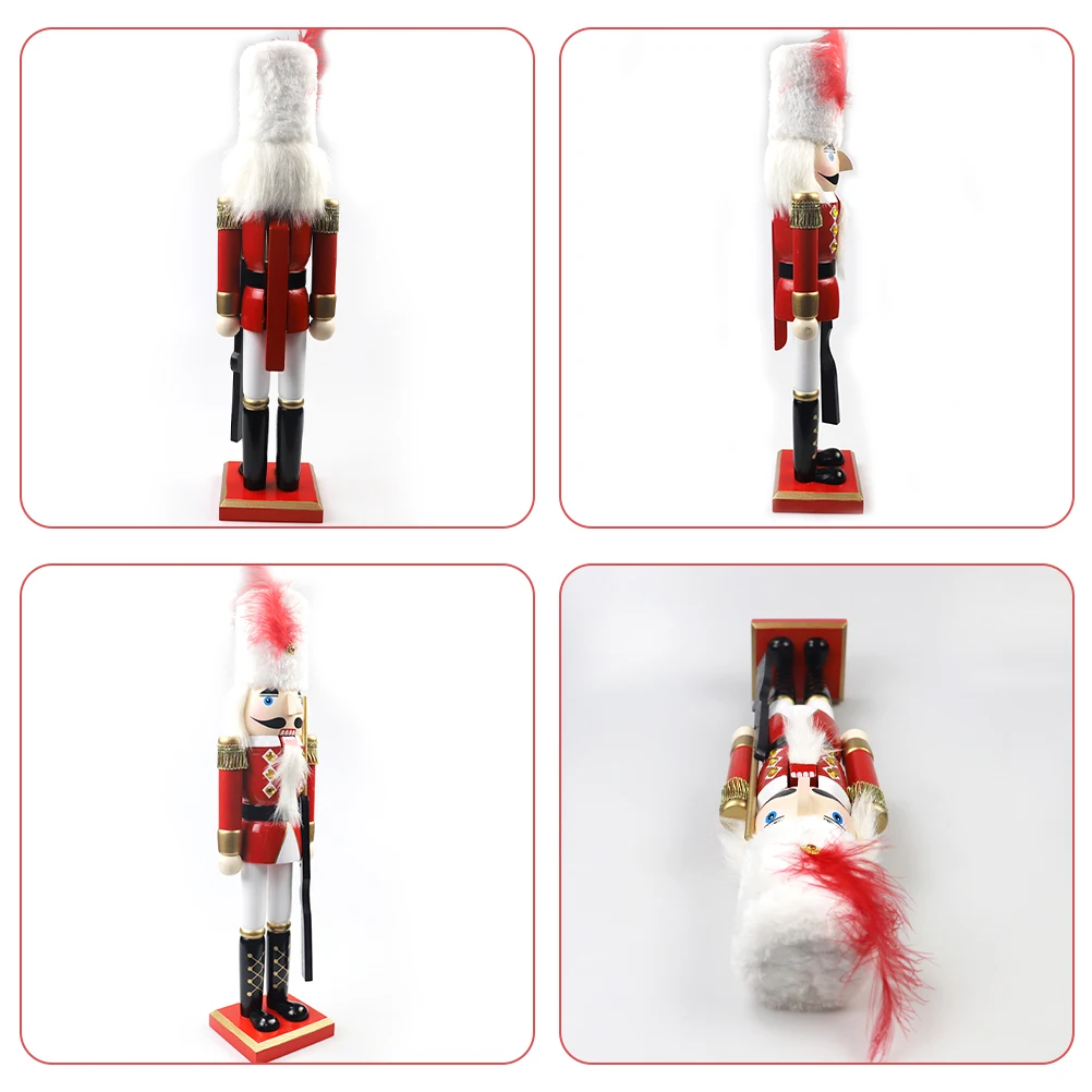 Wooden Nutcracker Wooden Nutcracker Puppet 5cm Christmas Gift Red White Gold Xmas Table nament Desktop Craft LL0037