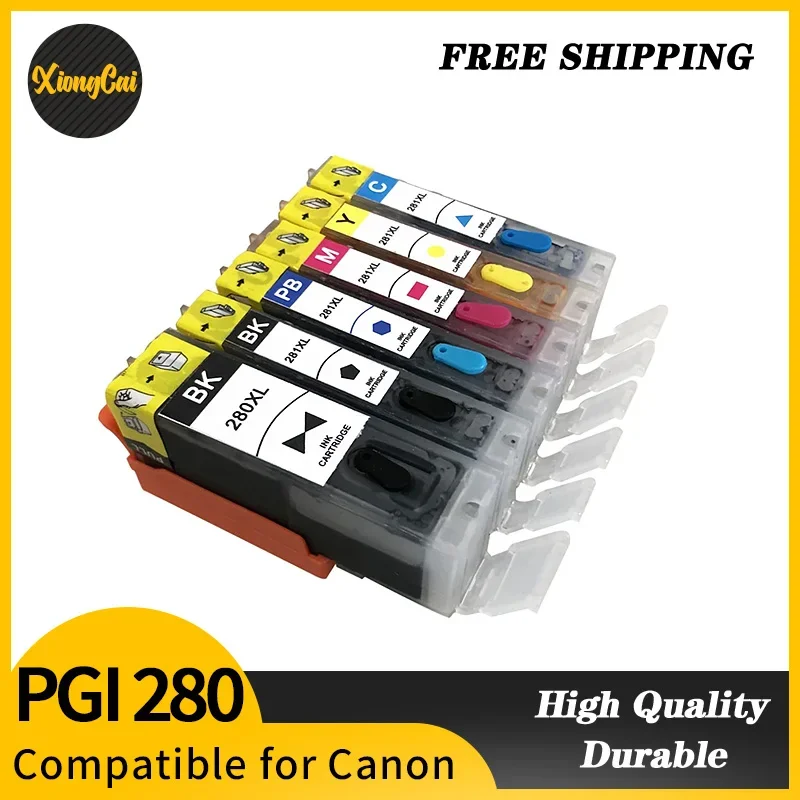 Refill PGI 280 refillable ink cartridge permanent chip For canon TS702/TR7520/TR8520/TS6120/TS6220/TS9520/ 9521C printer