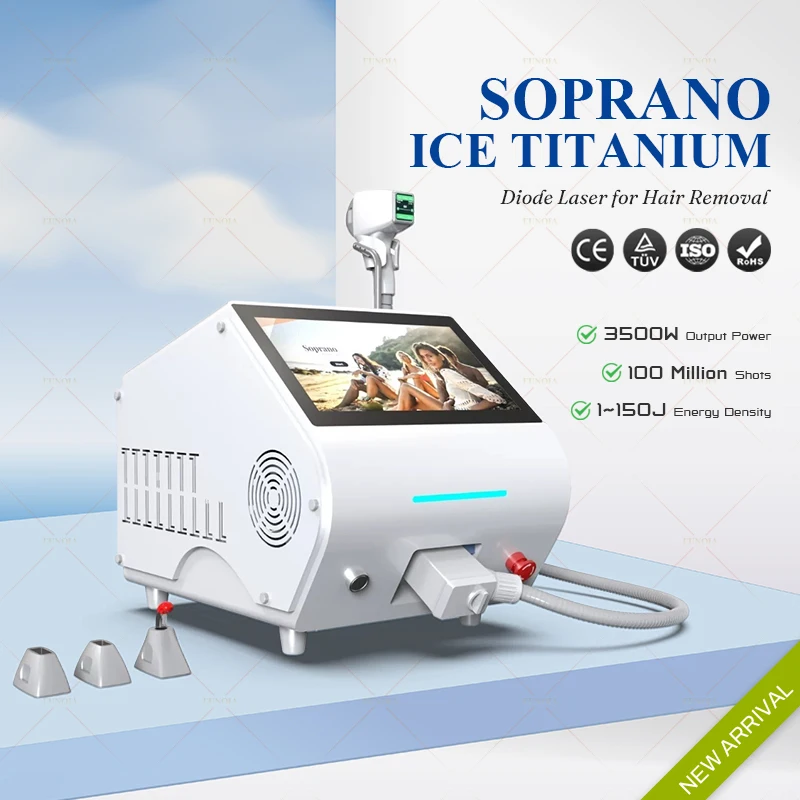 

3500W Soprano Diode Laser SHR for Hair Removal Ice Titanium 3D Ice Cooling Painless Depilation Professional Beauty Machine