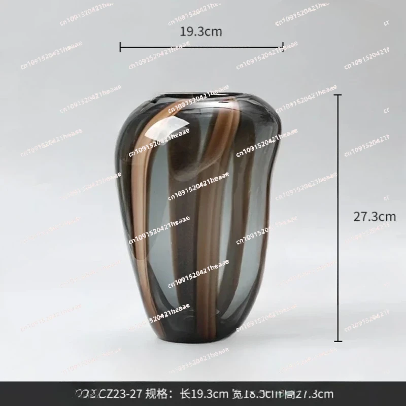 Suitable for Best color striped special-shaped  glass vase sample room flower soft decoration flower ware ornament