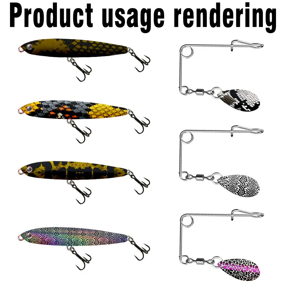 MNFT 10Pcs Fish Scale Lure Stickers Colored Paper Film Jig Hard Bait DIY Fishing Lure Accessories Material