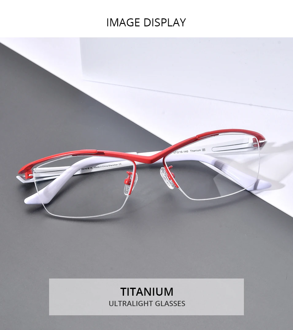 FONEX Titan-Brillengestell für Herren, Markendesign, halbrandlose quadratische Brille, halbrandige japanische ultraleichte Brille 85763 – Detail 1