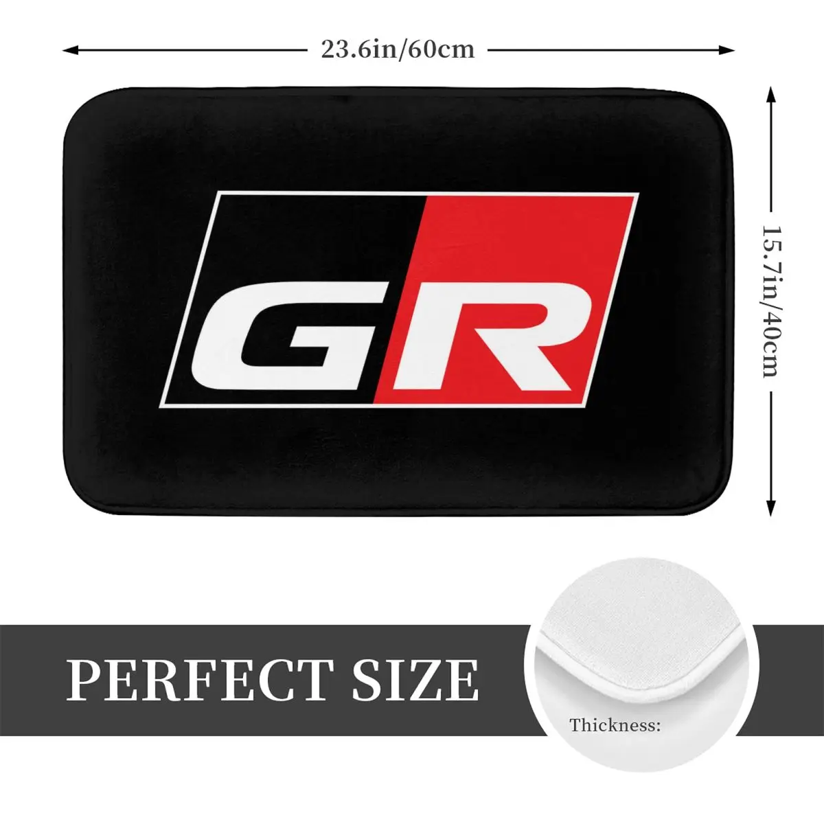 GR Logo Gazoo Racing GR Sport Non-slip Doormat Floor Mat Washable Carpet Rug for Kitchen Entrance Home Bedroom Footpad Mats