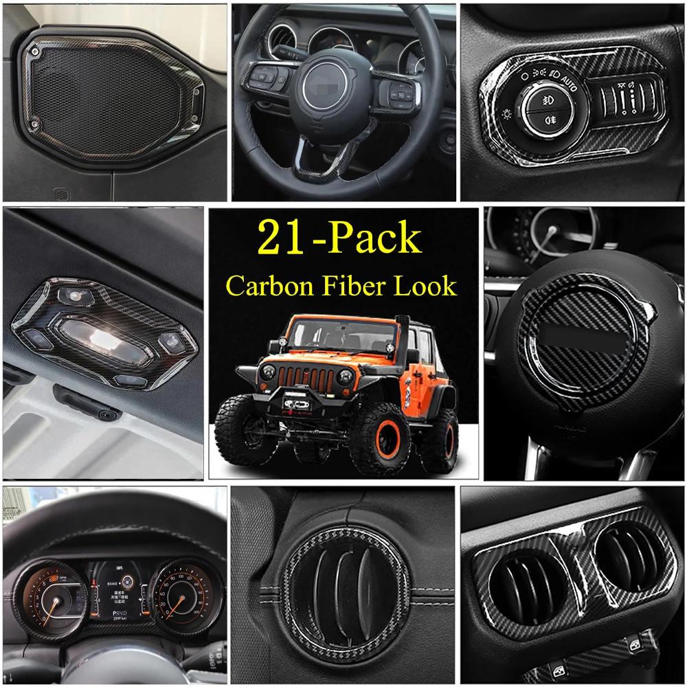 

Car Interior Decoration Cover Trim Kit for Jeep Wrangler JL 2018-2023 Gladiator JT 2020 2021 2022 2023 2/4-Door Car Accessories