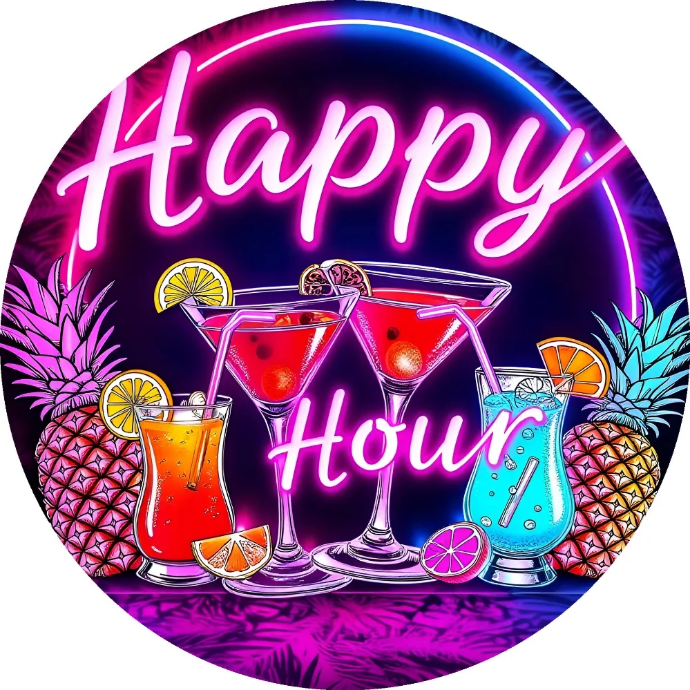 CIFBUY Retro Neon Tiki Bar Sign Aluminum Wall Art Waterproof Fade Resistant Durable Metal Decor for Home Kitchen Man Cave
