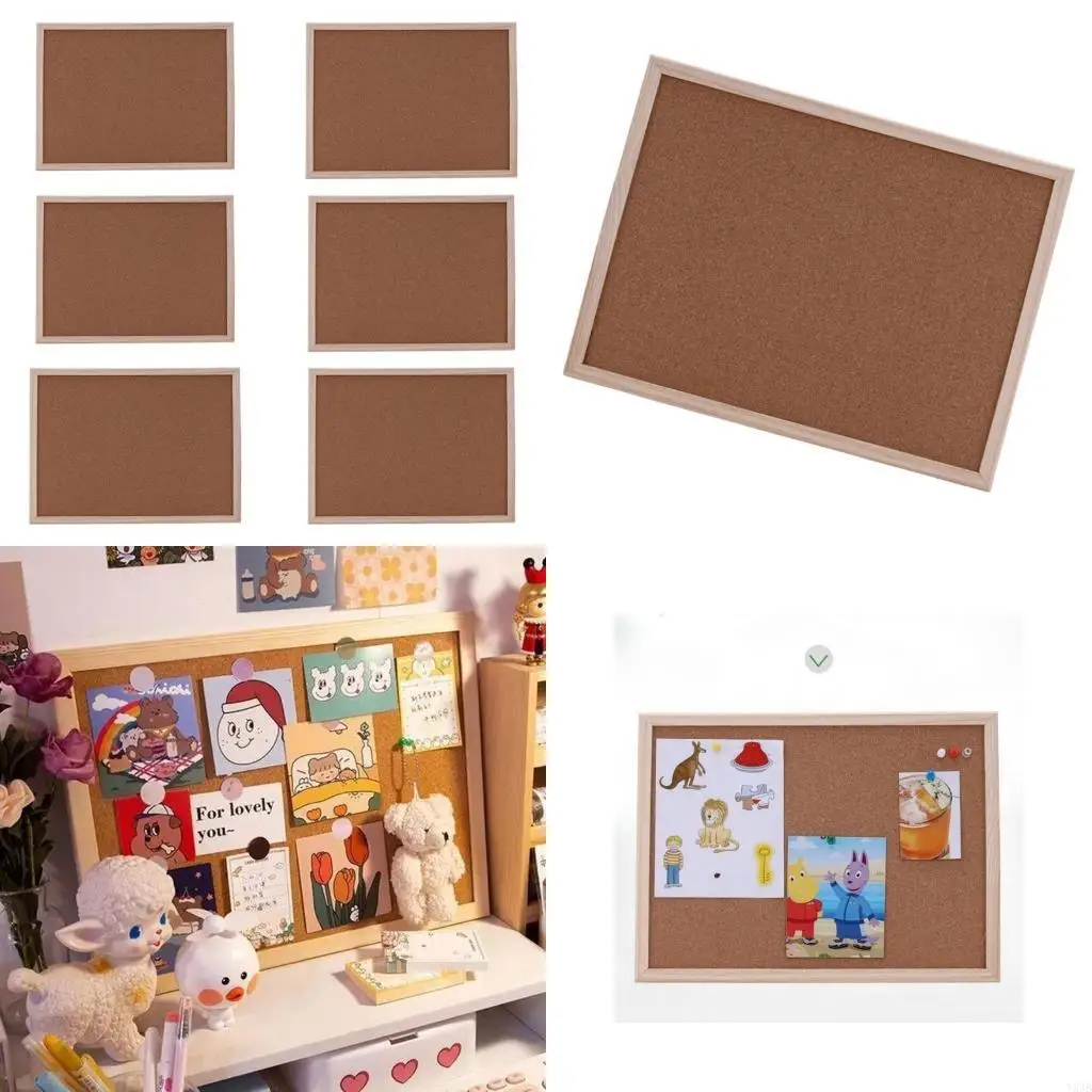 

Y5JB Frame Cork Bulletin Board Memo Board Cork Notice Board Decorative Pin Board