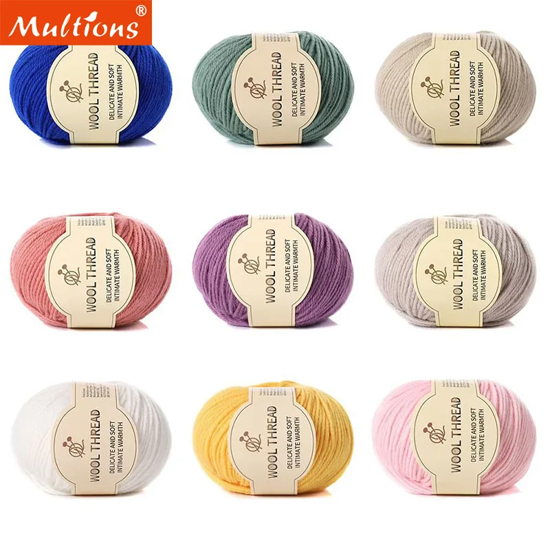 50g penteado médio grosso fio artesanal diy tecido cachecol fio de lã merino fio de espessura de pelúcia diy lenço macio xale camisola