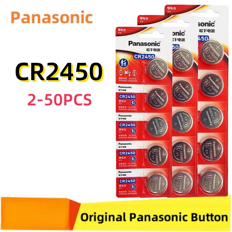 

2-50pcs Original Panasonic CR2450 Watch Buttom Battery 5029LC ECR2450 BR2450 CR 2450 3V 600mAh Lithium Coin Cell Batteries