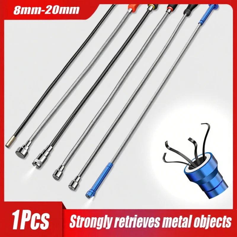

Magnetic Pickup Tool with LED Light Flexible Shaft for Auto Repair & Home Strong Magnet Stick for Screws Nuts in Tight Spaces