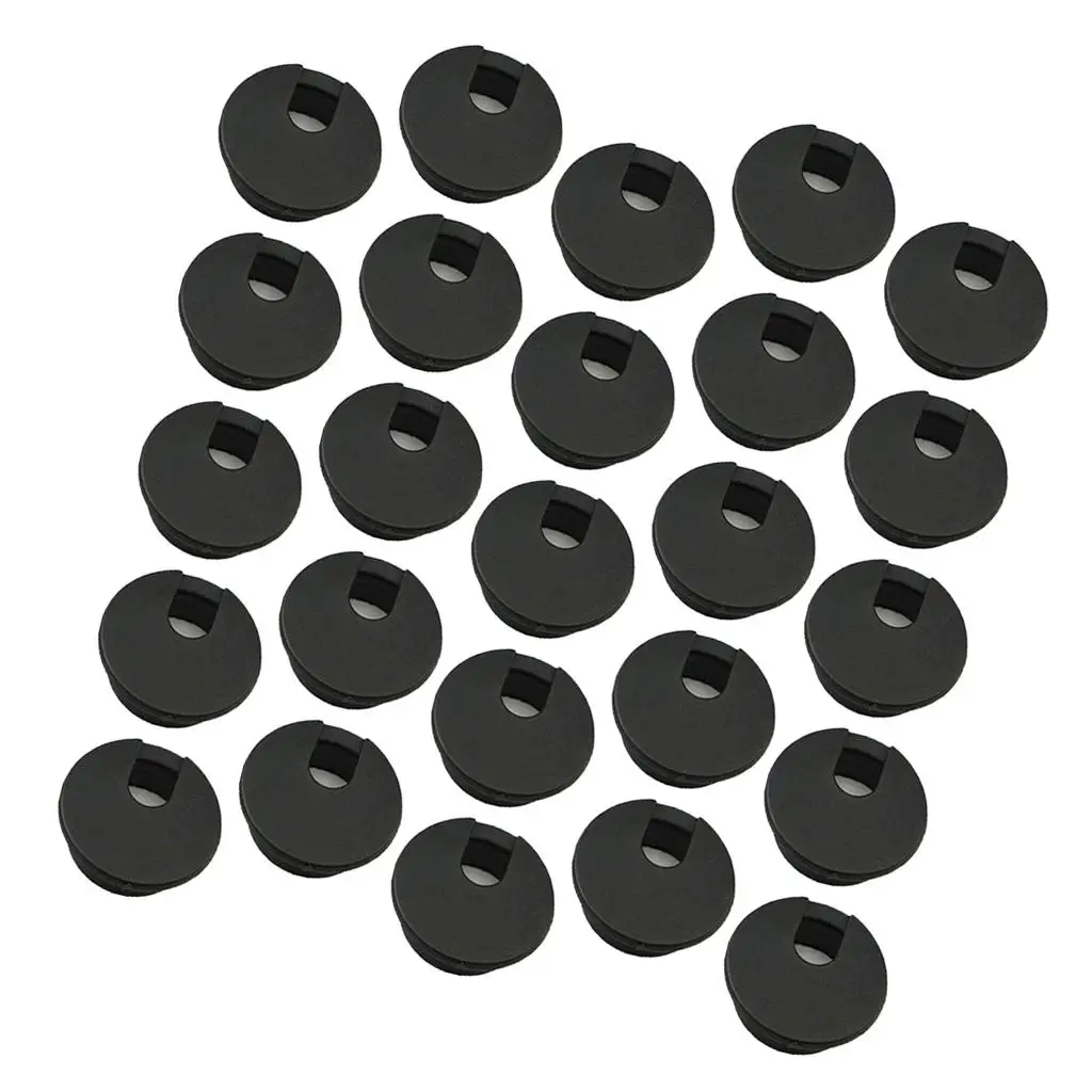 Desk Cable Grommets Plastic Table Cable Organizer Kit with Removable Lid for Office Desk Cable Management and Home Use
