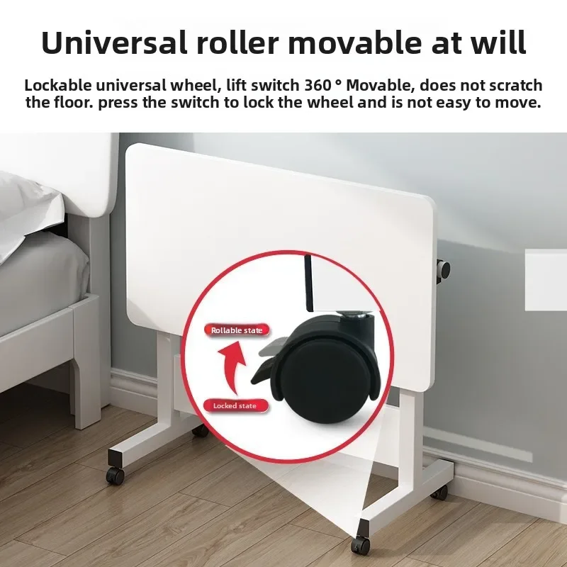 Folding table Standing office Small table with roller Movable lifting Simple bedside laptop computer desk