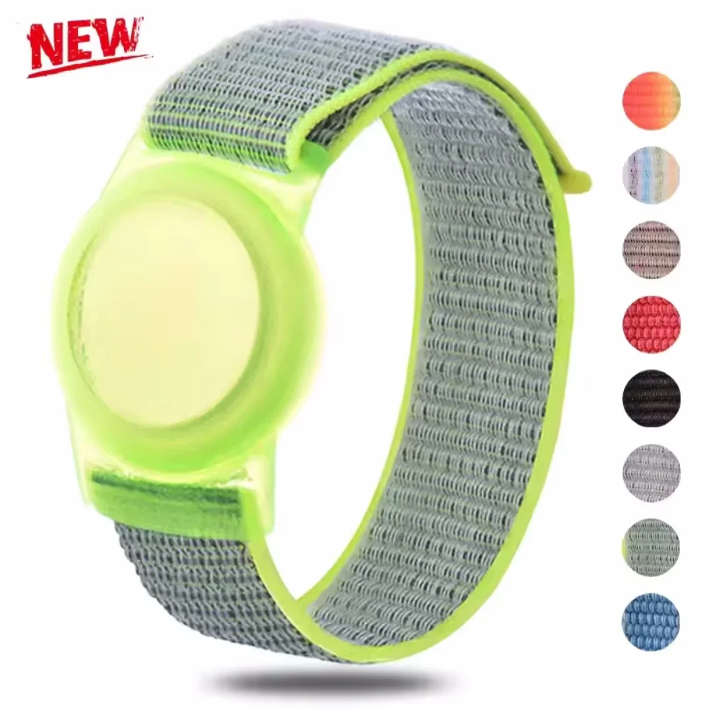 For Apple AirTags Kids Wristband Nylon Strap Anti-Scratch Cover Accessories for Airtag GPS Tracker Holder Watch Strap Bracelet