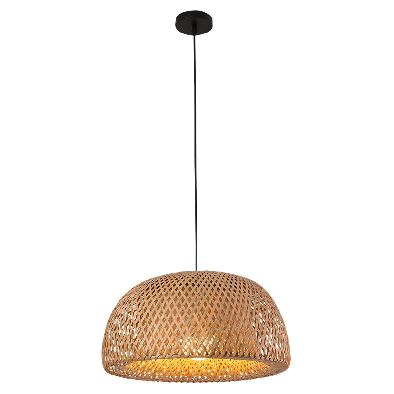 ZK50 E26 Bamboo Lantern Pendant Light Natural Rattan  Chandelier Hand Woven Bamboo Shade Lighting Fixture Pendant Lighting E27