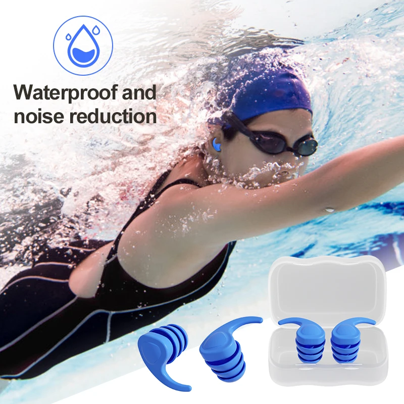 1 Pair Silicone Earplugs Sound Insulation Ear Proctection Earplugs Swimming Waterproof Ear Plugs Noise Reduction Ear Proctection