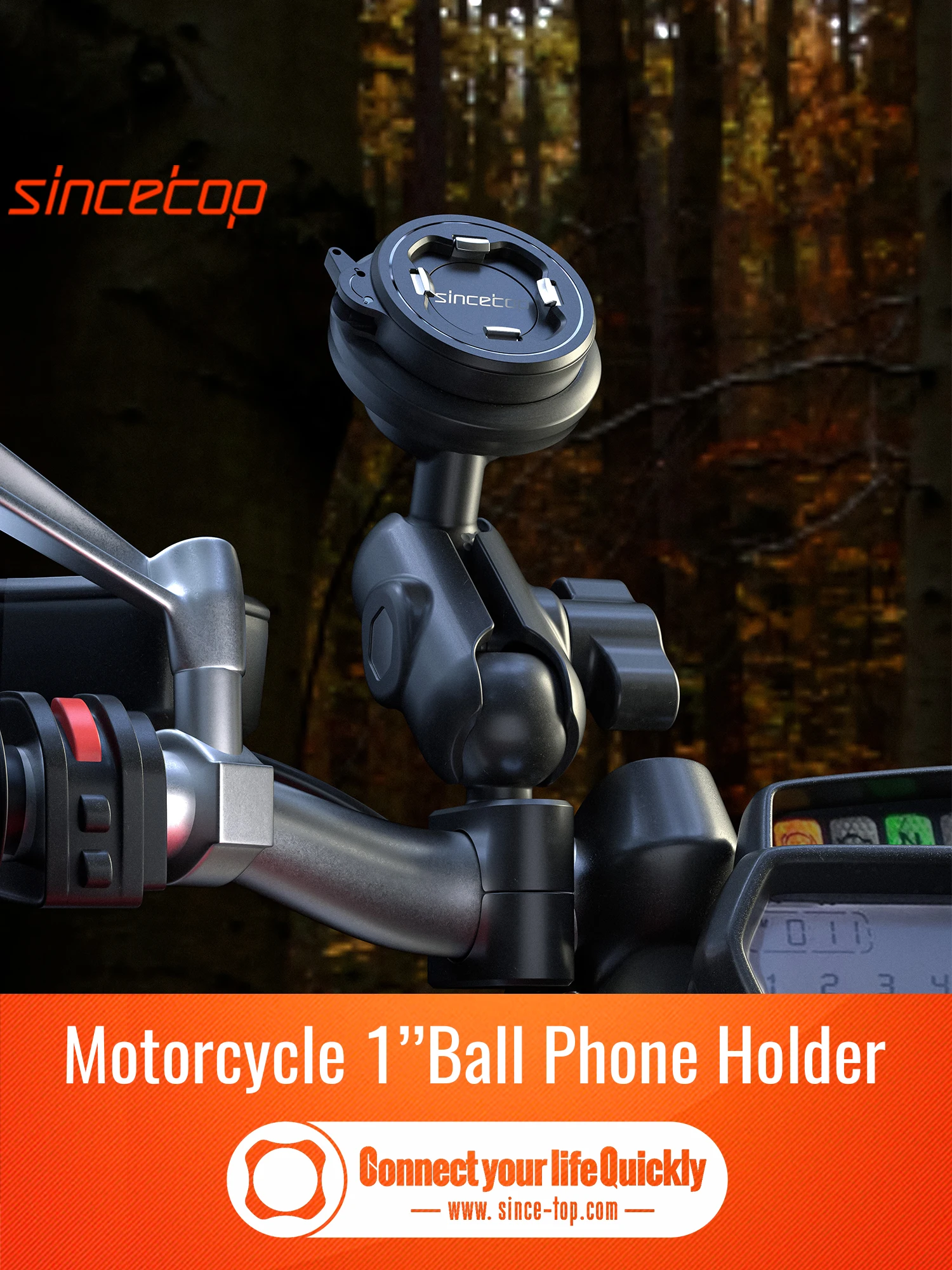 

Universal 1"Inch Ball Moto Quick Mount Stand,Motorcycle Mobile Phone Holder Bicycle Handlebar Socket Mounting Arm Clamp Bracket