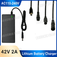 42V 2A Lithium Battery Charger 42V 2A DC Power Charger AC110-240V Replaceable 5 Plugs Power Adapter EU US Plug Battery Charger
