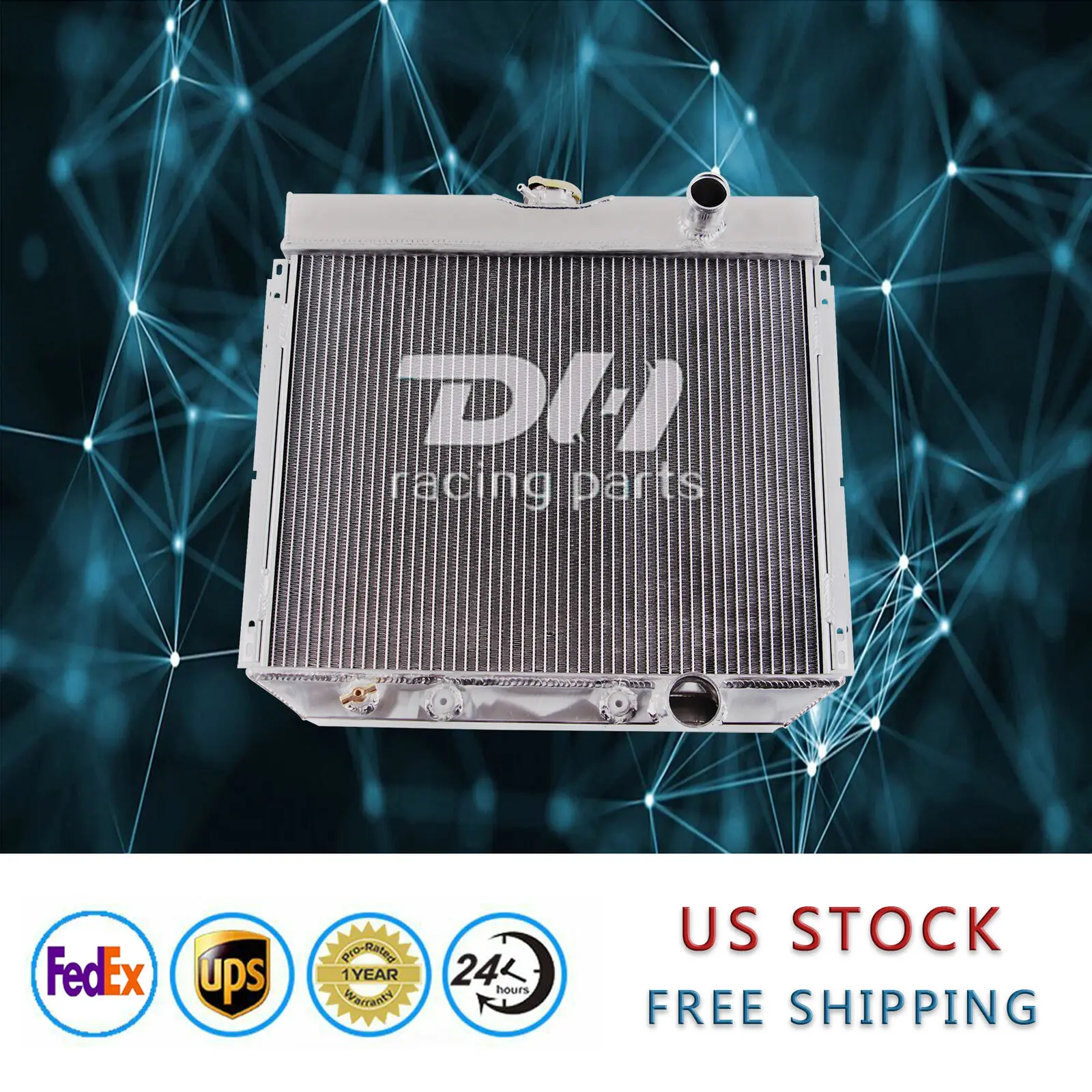 4열 알루미늄 고성능 라디에이터, 1967-69 포드 머스탱/67-70 머큐리 쿠거 호환