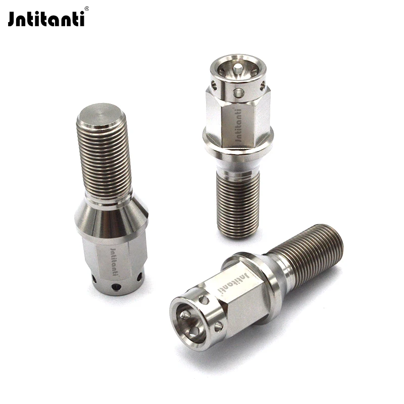 Jntitanti 10.9grade Ti-6Al-4V Long head cone seat wheel bolts titanium bolts M14X1.25X28-45mm for BMW MINI racing Car