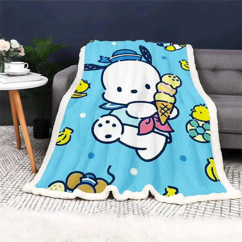 

Sanrio одеяло мультфильм аниме Pacha собака зимняя плюшевая ткань принт Детский мультфильм принт теплый диван одеяло обеденный перерыв одеяло