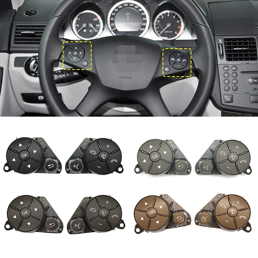 For Mercedes W204 X204 W212 Car Steering Wheel Control Buttons Cover For Benz C GLK E Class C200 E260 GLK300 2048210351