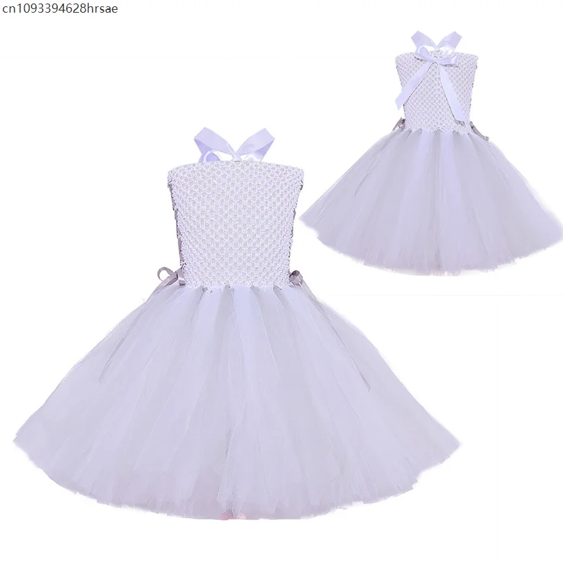 AP1 Children Ghost Bride White Wedding Dress Zombie Cosplay Clothing Halloween Vampire Girl Tutu Dresses Veil Gloves