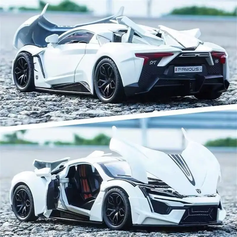 1:24 Lykan Hypersport Alloy Sports Car Model Diecasts Metal Racing Car Vehicles Model Simulation Sound and Light Kids Toys Gifts