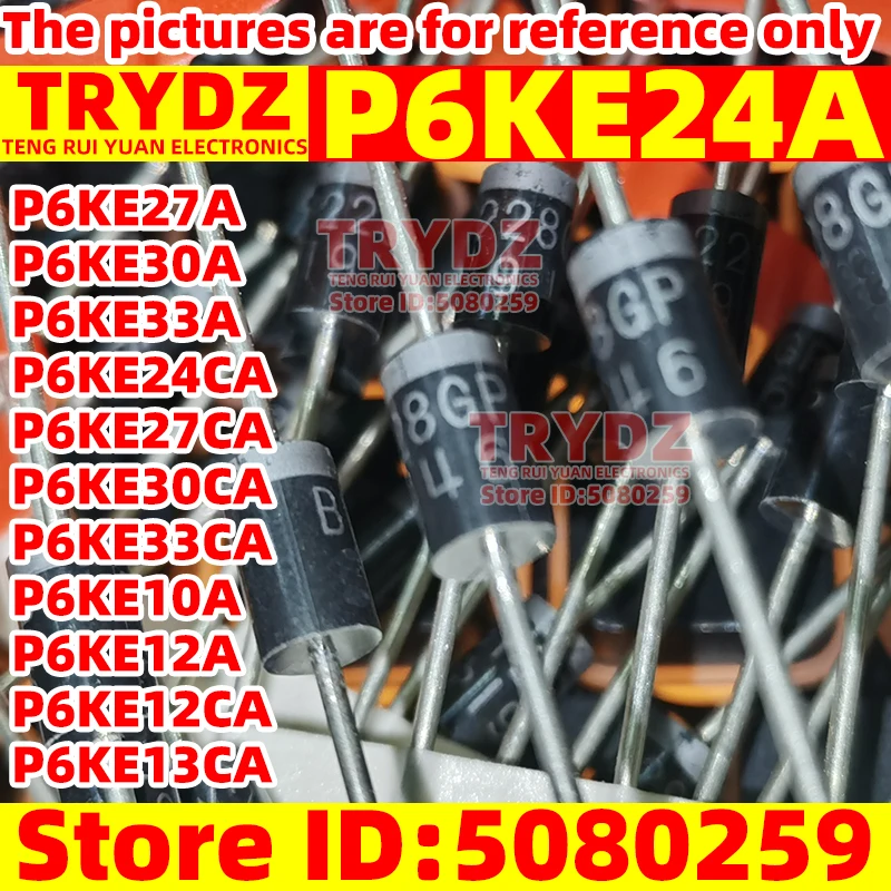 200-20 шт. Новый P6KE24A P6KE27A P6KE30A P6KE33A P6KE24CA P6KE27CA P6KE30CA P6KE33CA P6KE10A P6KE12A P6KE12CA P6KE13CA