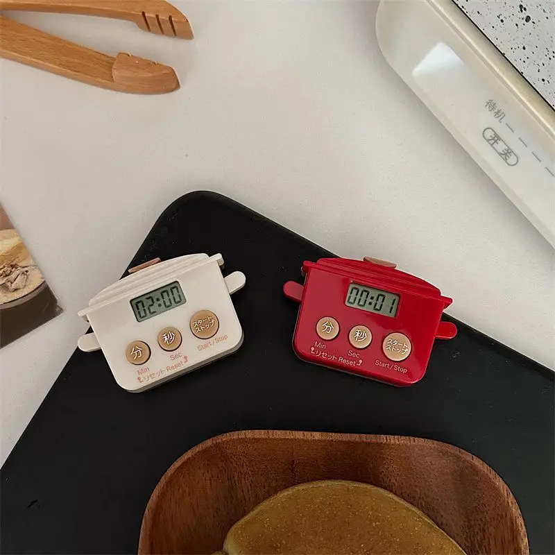 3d Fridge Magnets Mini Magnetic Digital Timer Refrigerator Diy Decoration Accesseries Kitchen Countdown Timer Steamer Shaped