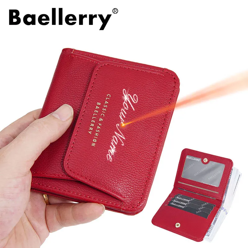 

Baellerry New Short Women Wallets Name Customized Coin Pocket Brand Female Purses Large Capacity Card Holders Wallet For Girls