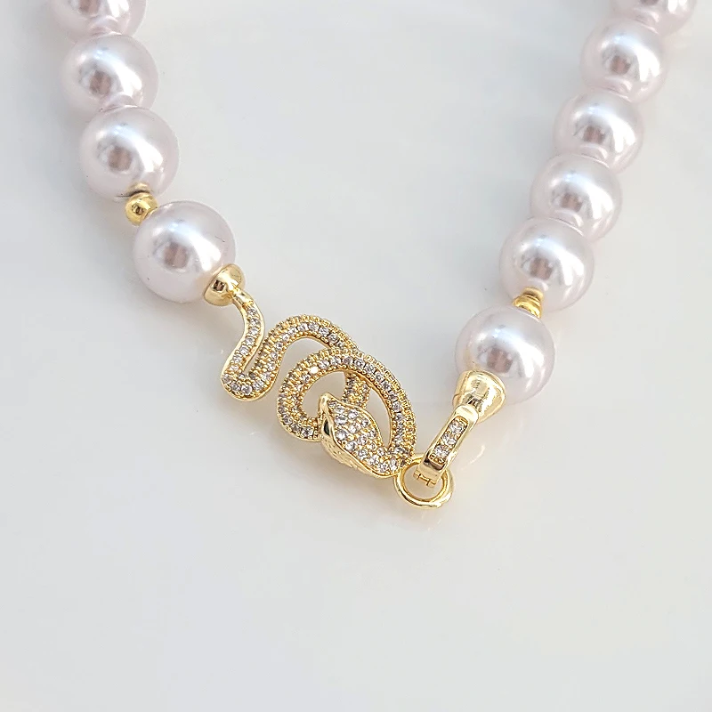 

1 Piece Copper-Plated Zirconia Serpentine Universal Clasp DIY Beaded Bracelet Necklace End Cap Jewelry Making Material Accessory