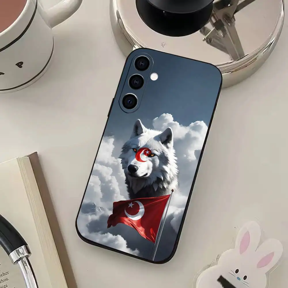 Turkey Flag bozkurt Turk Wolf Phone Case For Samsung Galaxy A73,A72,A71,A70,A53,A52,A51,Soft Silicone Black Cover