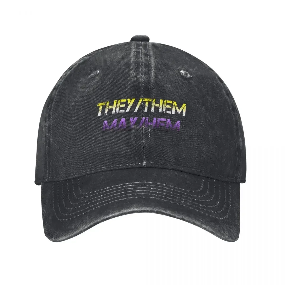 They/Them May/Hem - Nonbinary Pride Design Baseball Cap Snap Back Hat Sunhat New Hat Mens Caps Women's