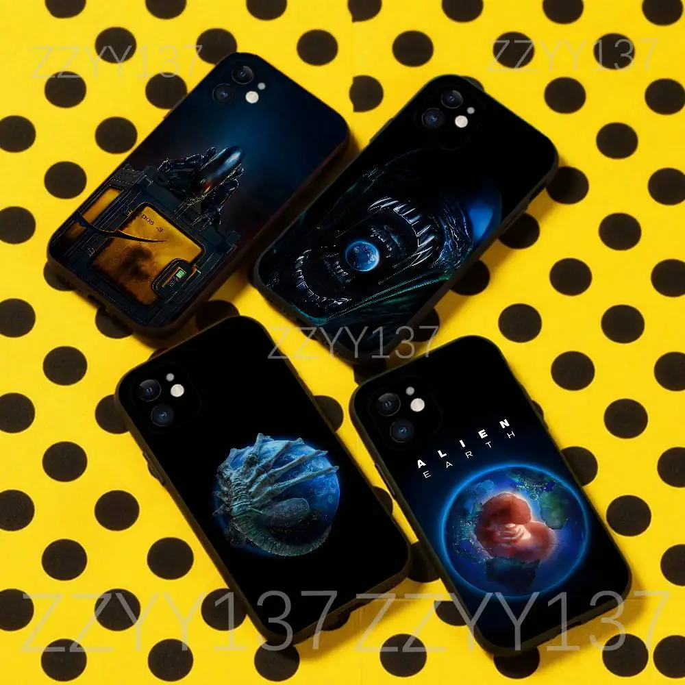 

A-AlienS Earth 2025 Phone Case For iPhone 16,15,14,13,12,11,Pro,Max,Plus,X,XS,XR,SE,8,7,Mini,Soft Silicone Black Case