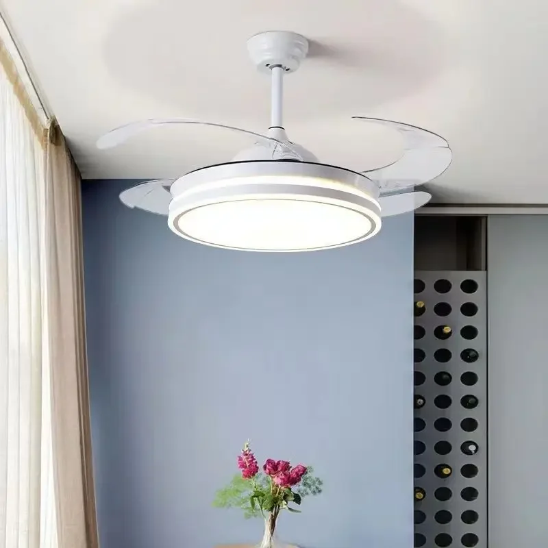 

Lighting Invisible Fan Lamp Modern Simple Home Bedroom Electric Fan Lamp Restaurant Living Room Ceiling Fan Lamp 2024