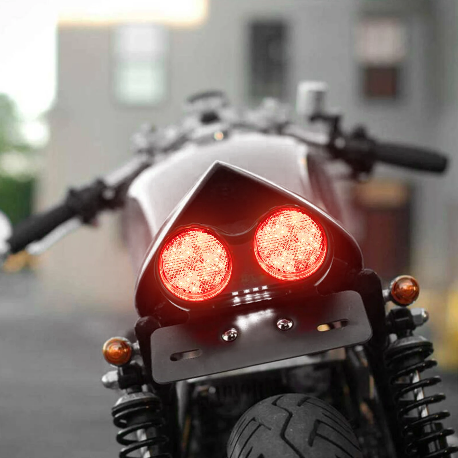 2x 12V LED Brake Stop Light Tail Driving Round Taillight Red Reflector ATV Off Road Motorcycle Signal Lamp Accessories Car Light