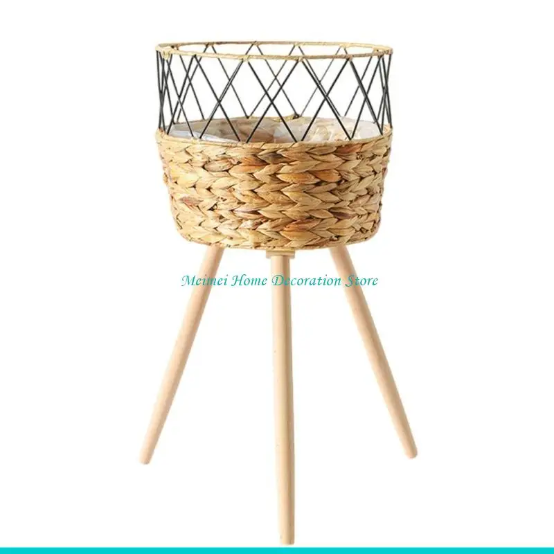 

H7BF Цветочные горшки для растений, напольная подставка для цветов, деревянная корзина, комнатная полка для цветов