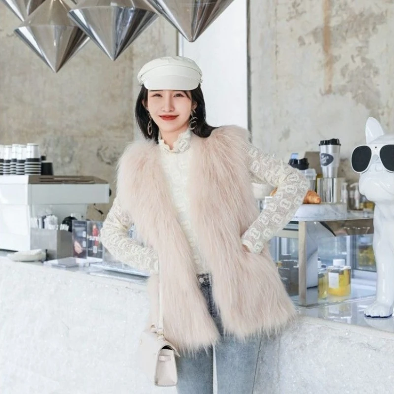 

Young Ladies' Chunky Knit Sweater Vest Winter Outerwear with Puffy Sleeves​