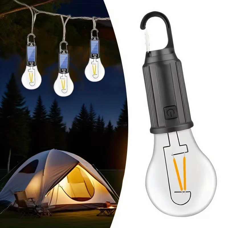 Hook Up Solar Camping Lamp Bulbs USB&Solar Charge Outdoor Hanging Lamp Emergency Light Portable Lantern Night Lights