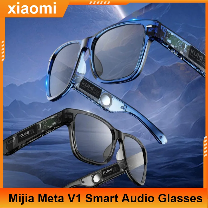 2024 nuovo XIAOMI Mijia KUMI Meta V1 Smart Audio Glasses Bluetooth 5.0 microfono integrato per rispondere alle chiamate IPX4 impermeabile